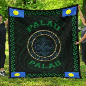 Palau Polynesian Quilt Green Love Style J11 Quilt  Quilt